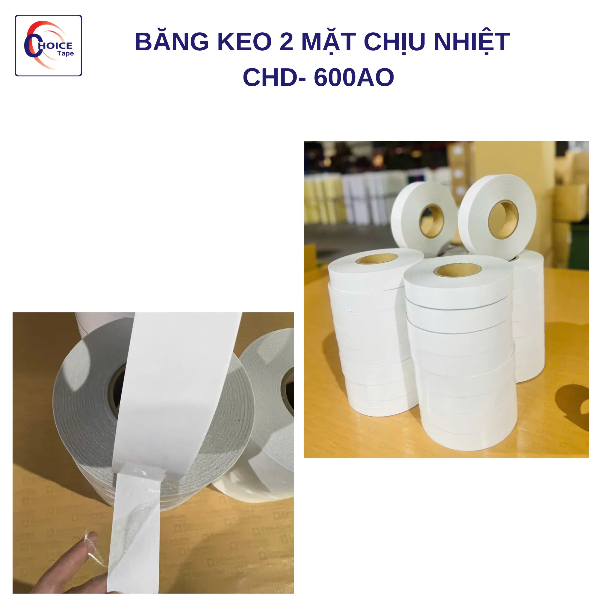 BĂNG KEO 2 MẶT CHỊU NHIỆT CHD-600AO